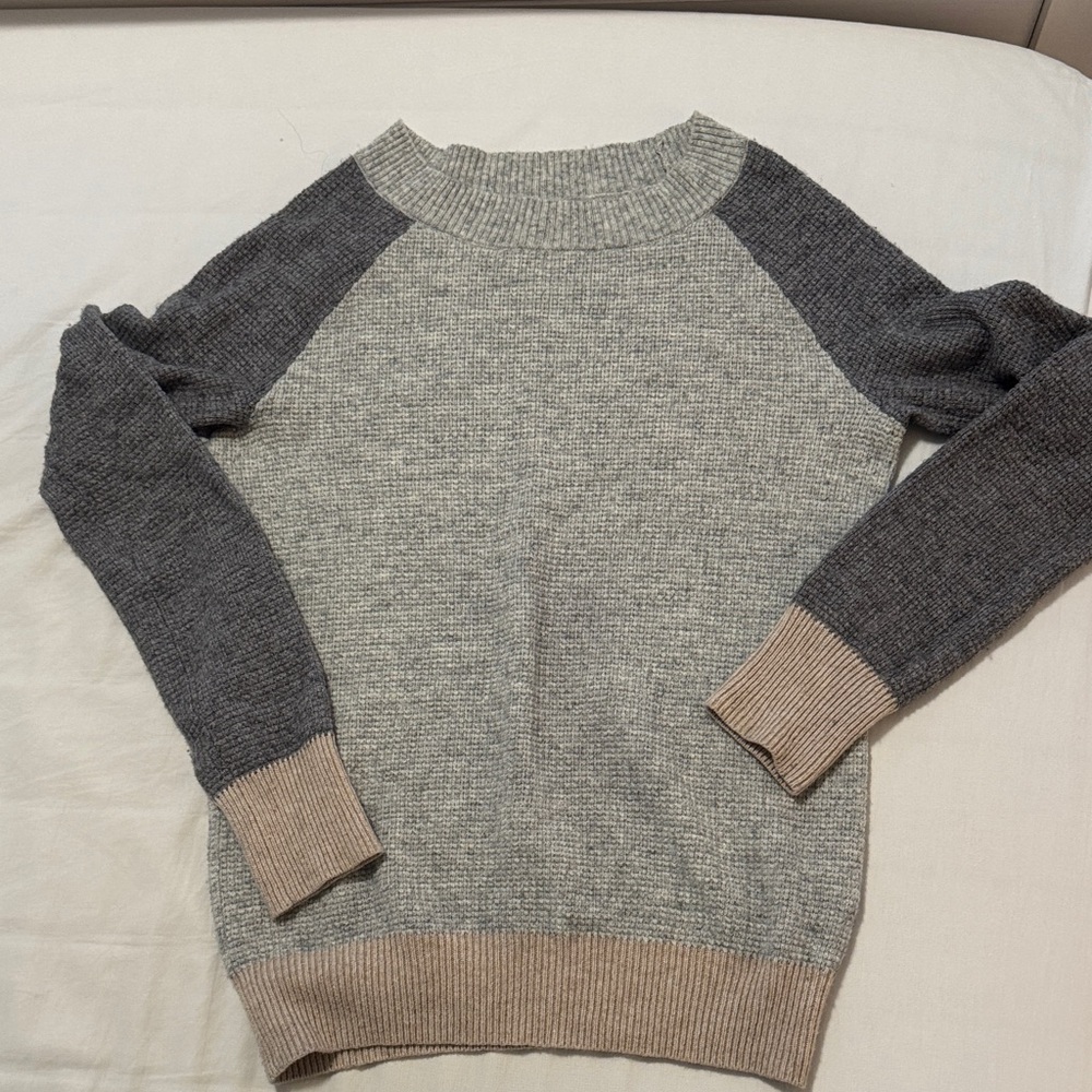 J Crew grey and Tan Women's Sweater